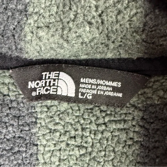 The North Face Mens L Green Black Buffalo Plaid Fleece 1/4 Zip Pullover - Picture 4 of 7